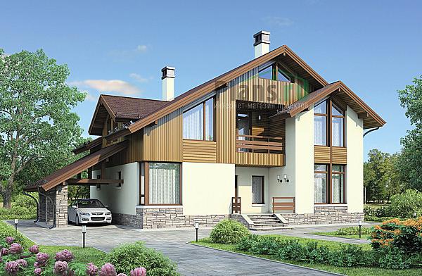 Проект дома Кирпичный мансардный дом 72-64 Визуализация фасада