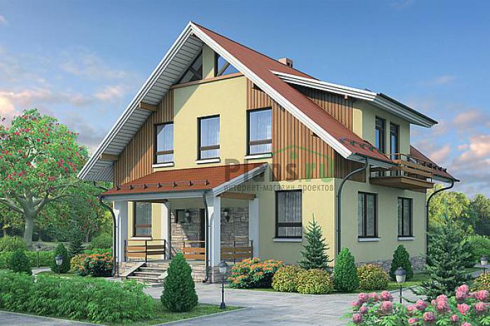 Проект дома Кирпичный загородный дом с мансардой 72-37 Визуализация фасада