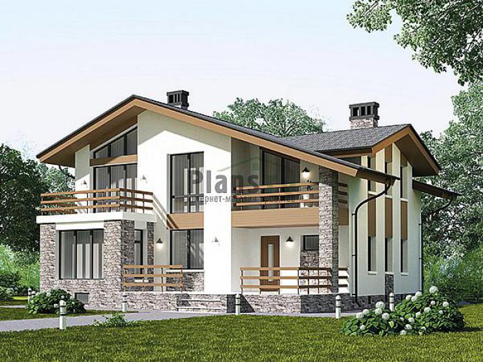 Проект дома Кирпичный дом с подвалом и жилой мансардой 44-41 Визуализация фасада