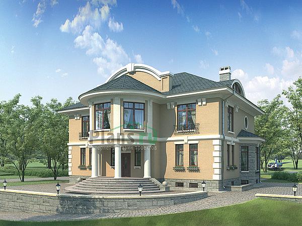 Проект дома Кирпичный двухэтажный дом с подвальными помещениями 36-31 Визуализация фасада